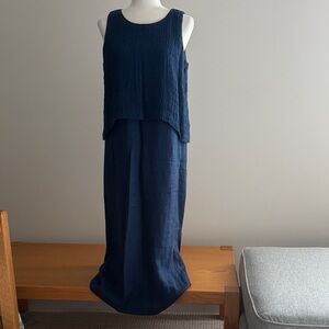 J. Jill linen Navy Maxi Dress